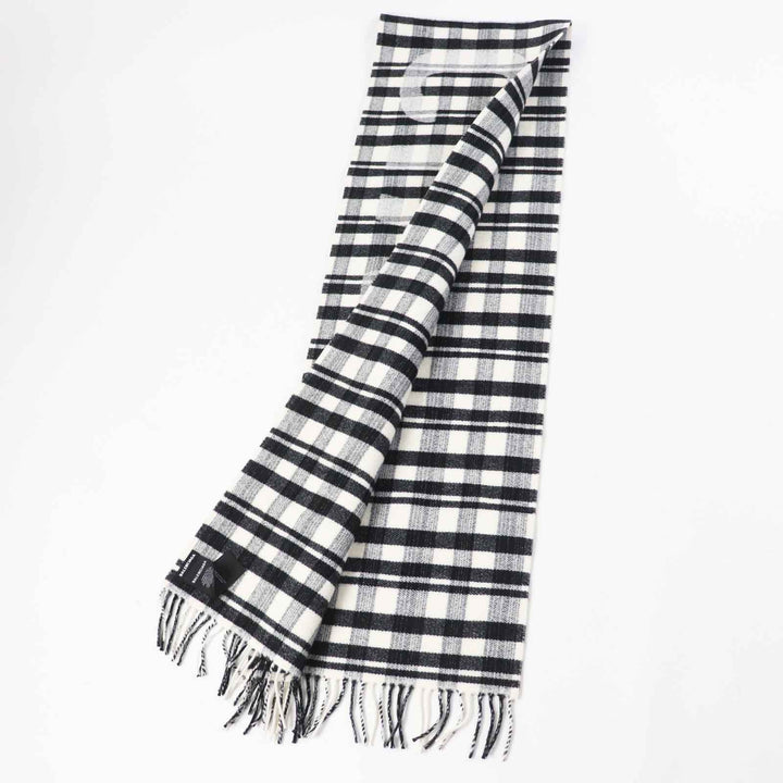 Top Quality Balenciaga Wool Logo Check Scarf with Fringe