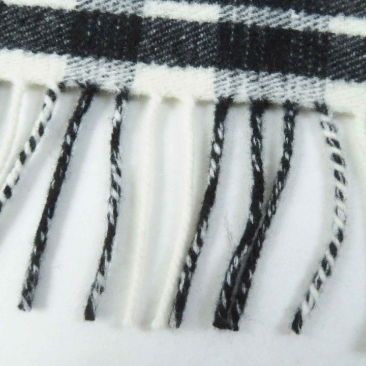 Top Quality Balenciaga Wool Logo Check Scarf with Fringe
