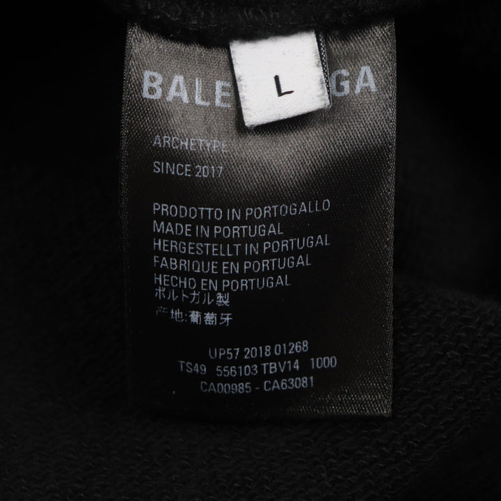 Top Quality Balenciaga Cotton Logo Print Pullover Hoodie