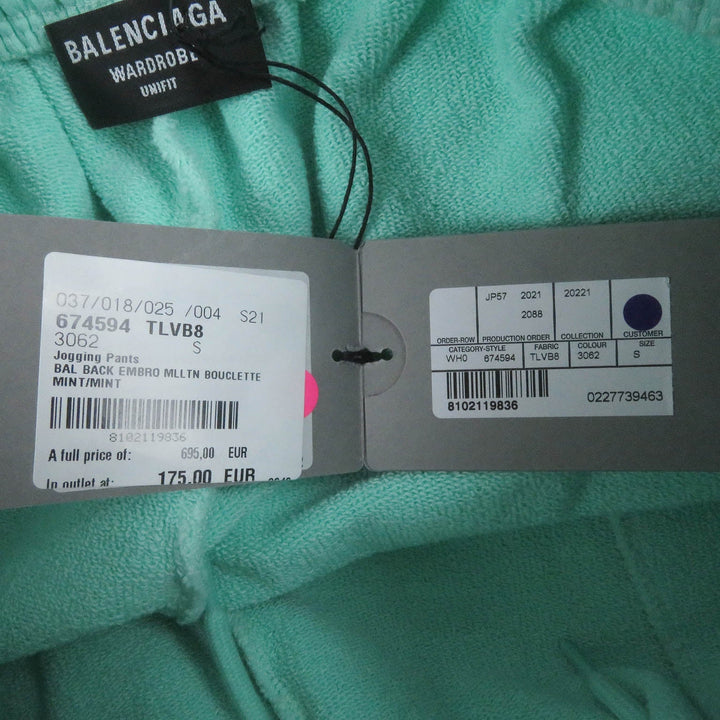 Top Quality Balenciaga Logo Joggers Pants Mint S