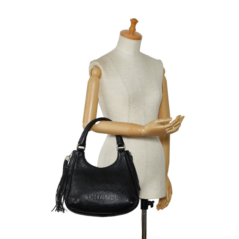 Top Quality Chanel logo Tasel handbags black leather ladies Chanel
