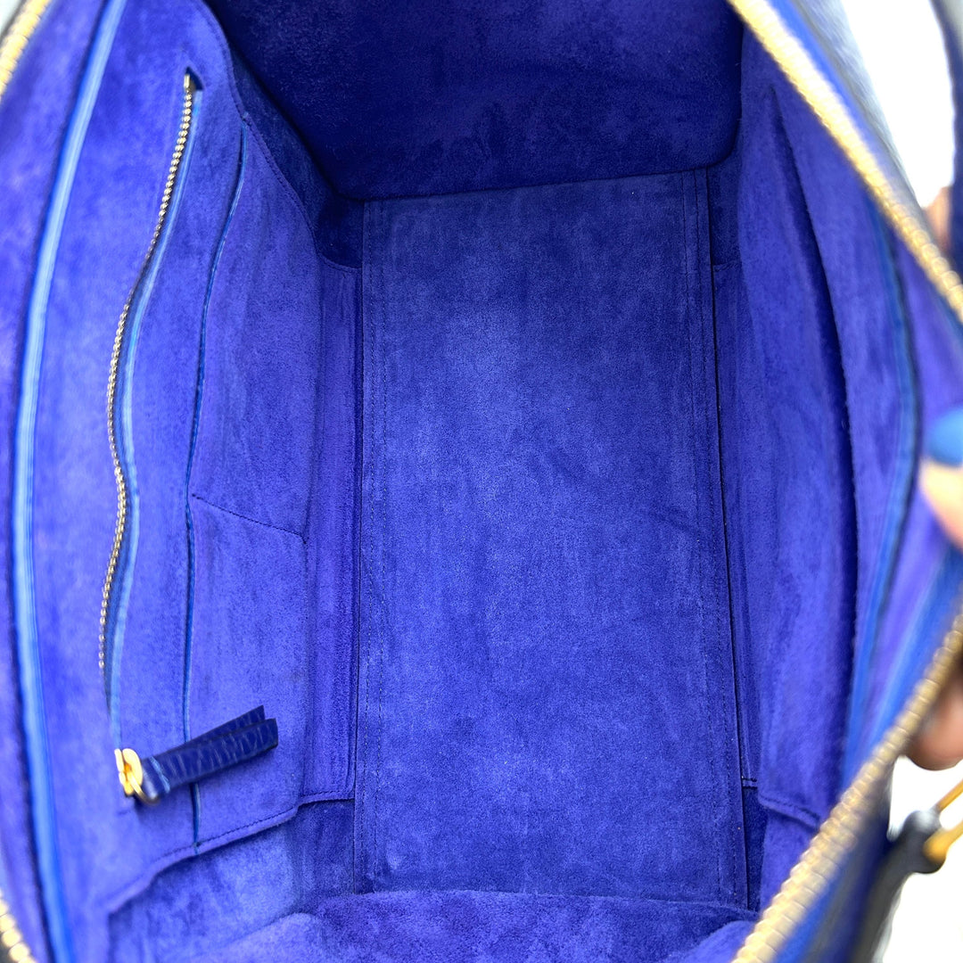 Céline Borsa a mano in pelle con anello piccolo Celine blu LA31565