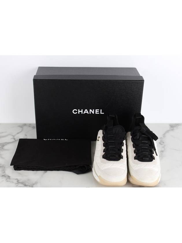 Mixed fiber quilting sneakers 36 5 Chanel