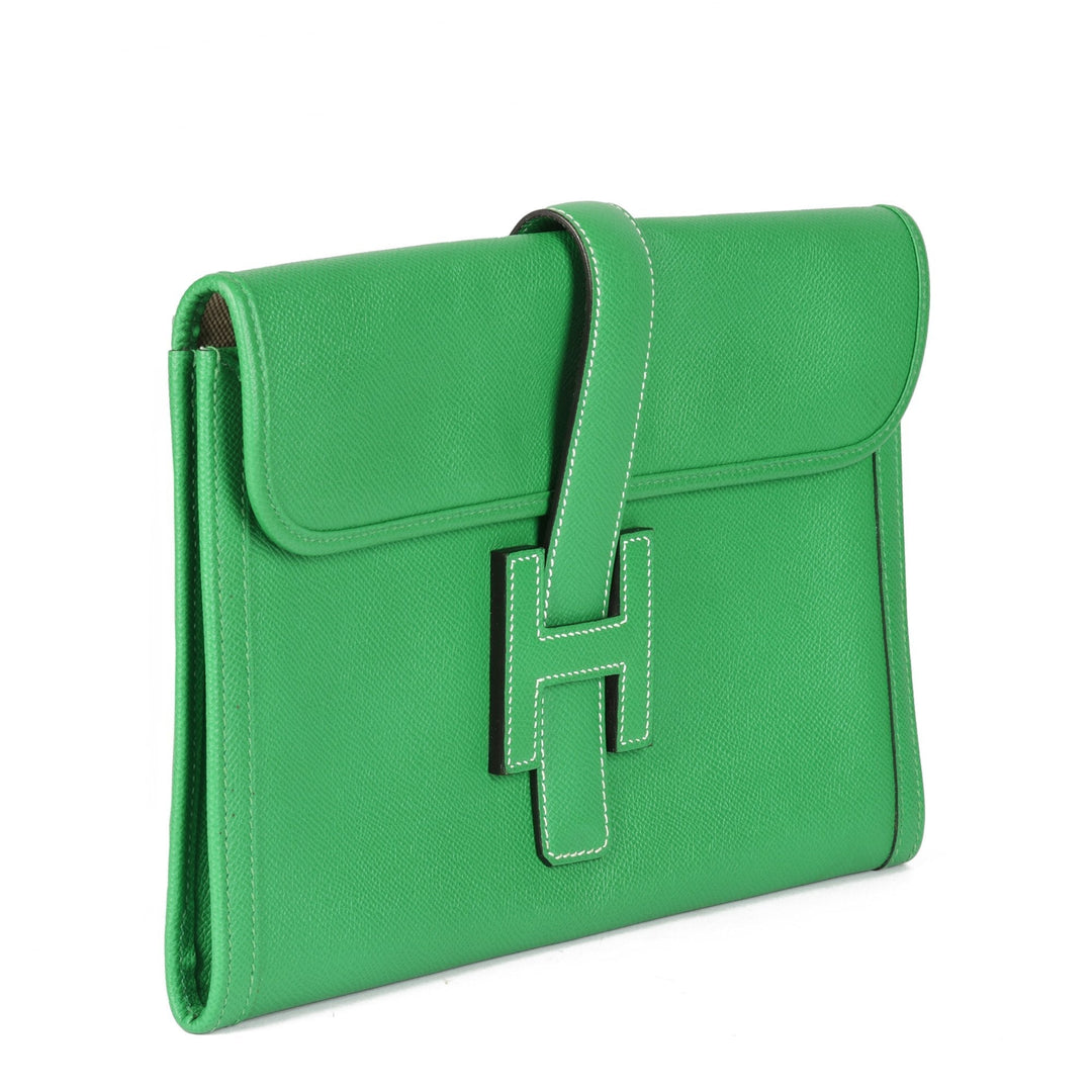 Premium Handmade Hermes Cactus Epsom Leather Jige 29 Clutch