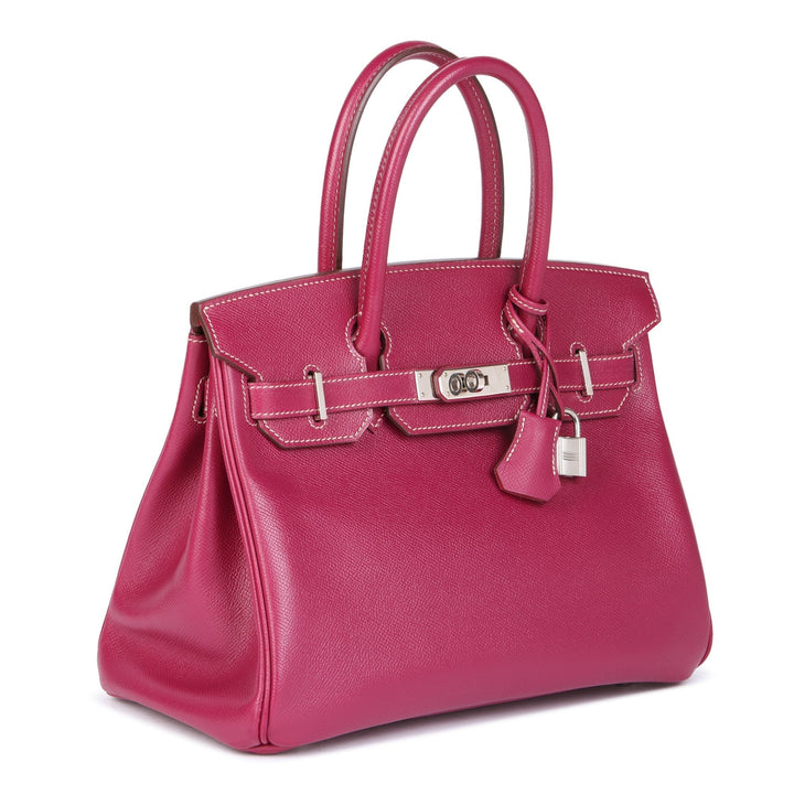 Top quality Hermes Tosca & Rose Tyrien Epsom Leather Candy Collection Birkin 30cm Retourne Tote