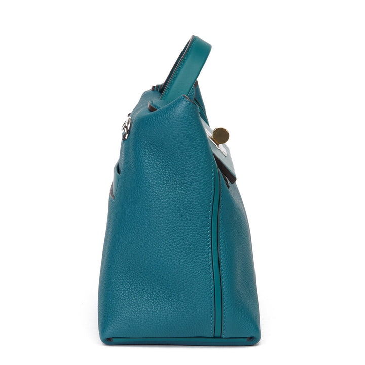 Top quality Hermes Vert Bosphore Togo & Swift Leather Leather 24/24 29cm Shoulder Bag