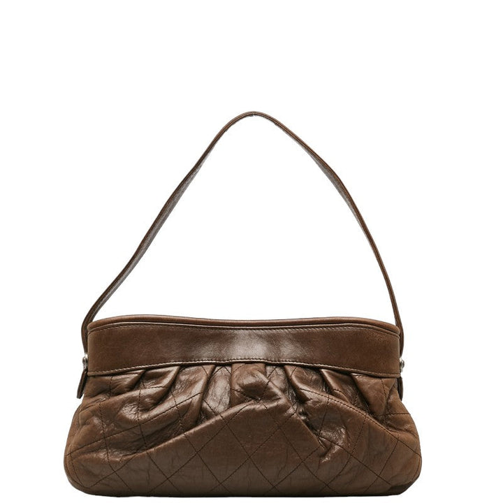 Top Quality Chanel Matrasse Logo Silver Gold  One-Shoulder Bag Brown   CHANEL