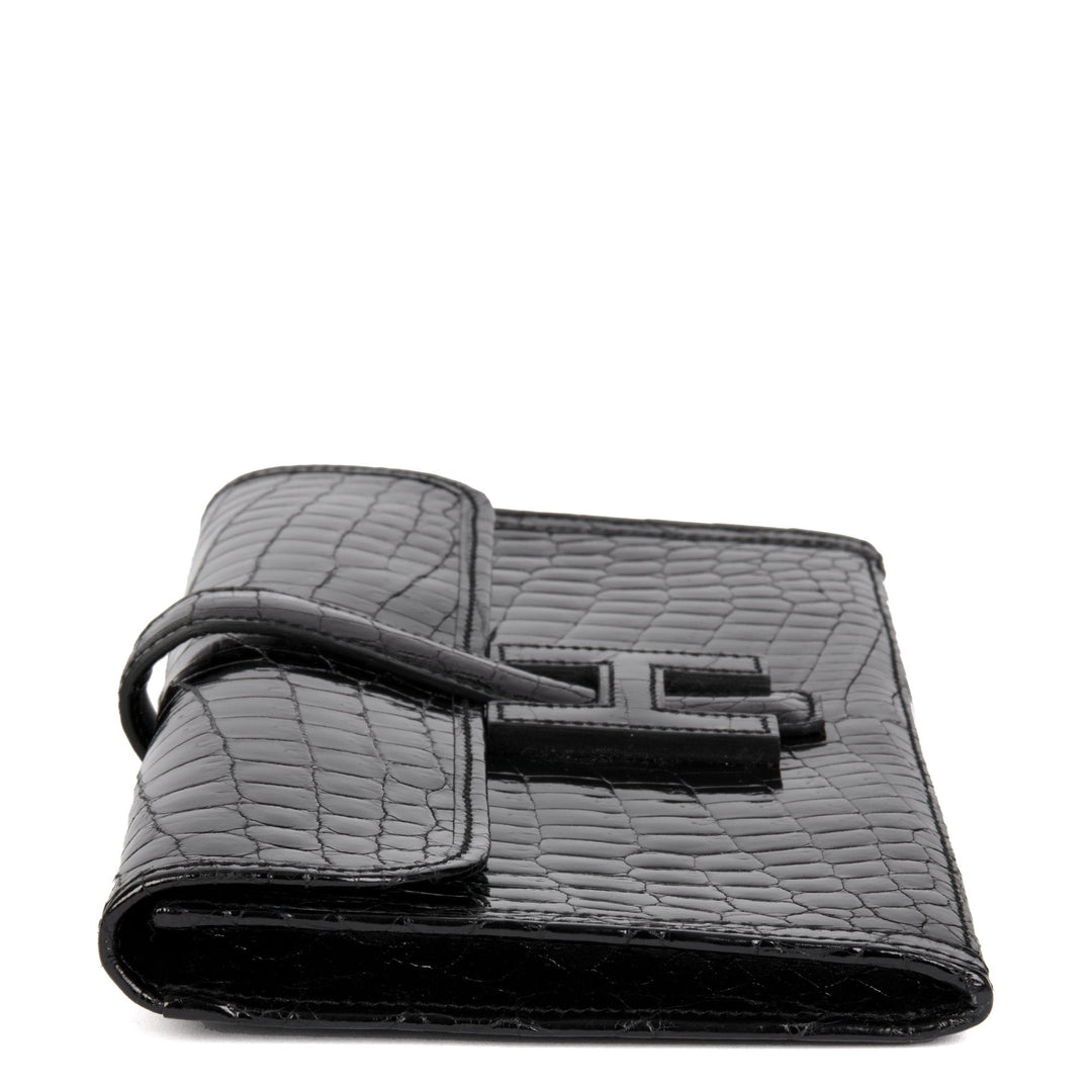 Premium Handmade Hermes Black Niloticus Crocodile Leather Jige Elan 29 Clutch