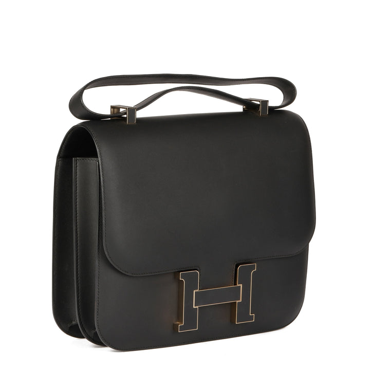 Top quality Hermes Black Sombrero Leather Constance Cartable Shoulder Bag