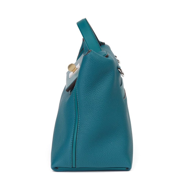 Top quality Hermes Vert Bosphore Togo & Swift Leather Leather 24/24 29cm Shoulder Bag