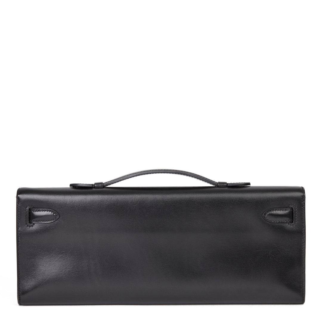 Top quality Hermes Black Box Calf Leather SO Black Kelly Cut Clutch