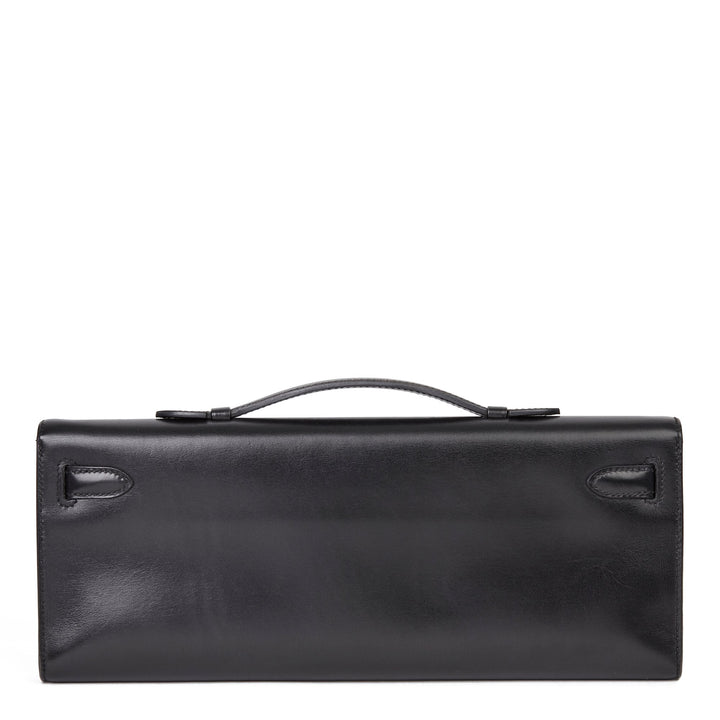 Top quality Hermes Black Box Calf Leather SO Black Kelly Cut Clutch