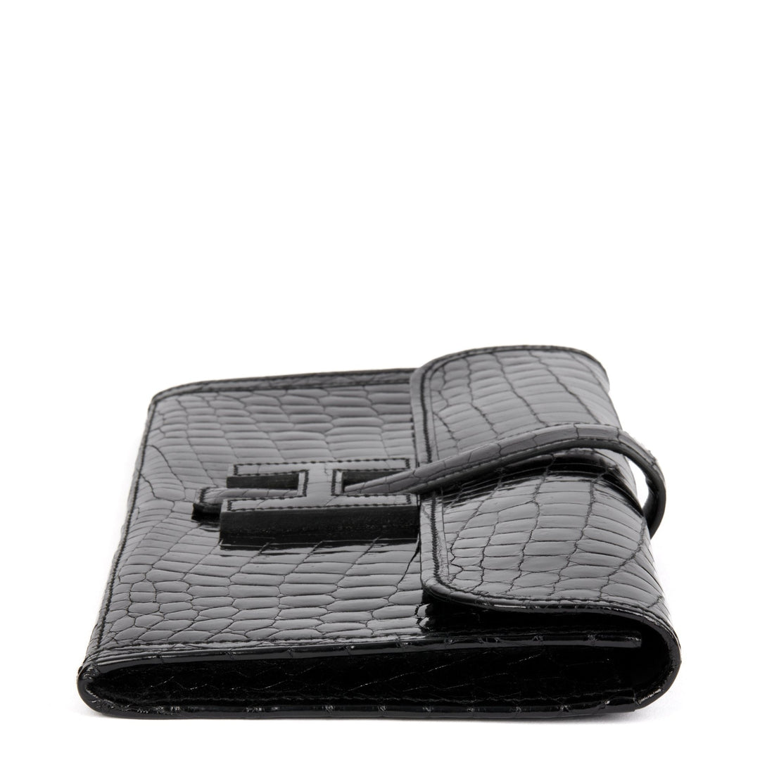 Premium Handmade Hermes Black Niloticus Crocodile Leather Jige Elan 29 Clutch