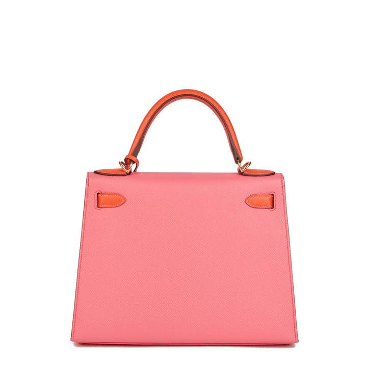 Top quality Hermes Rose Azalea & Rose Jaipur Epsom Leather HSS Special Order Kelly 28cm Sellier Shoulder Bag
