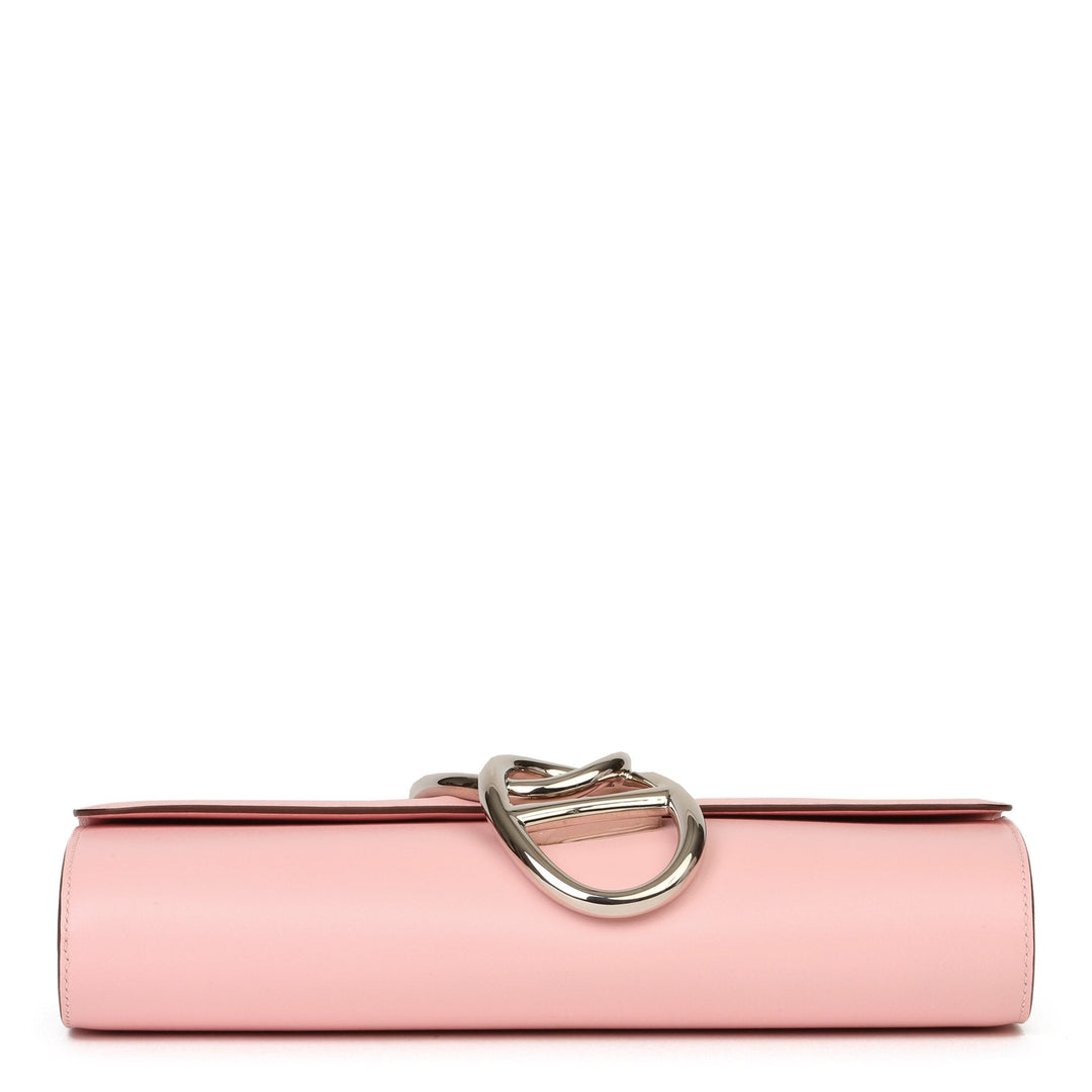 Top quality Hermes Rose Sakura Tadelakt Leather Egee Clutch
