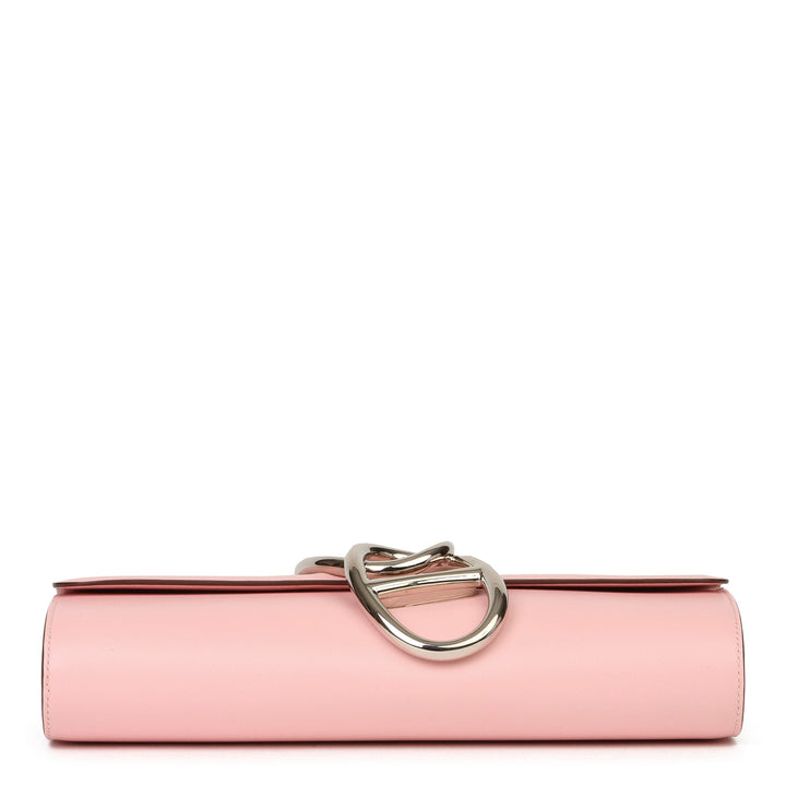 Top quality Hermes Rose Sakura Tadelakt Leather Egee Clutch