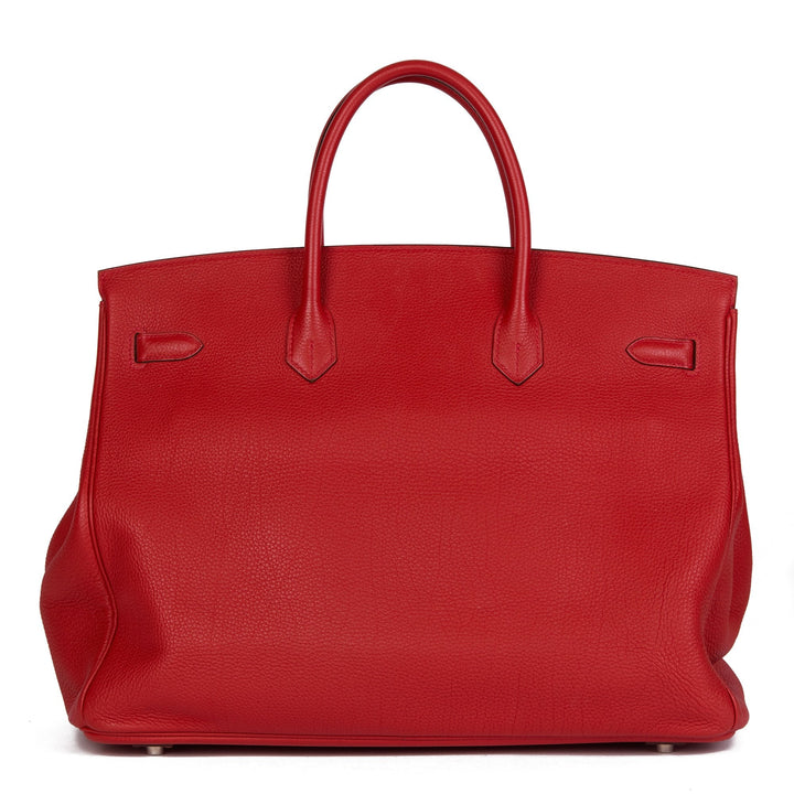 Top quality Hermes Rouge Tomate Togo Leather Birkin 40cm Tote