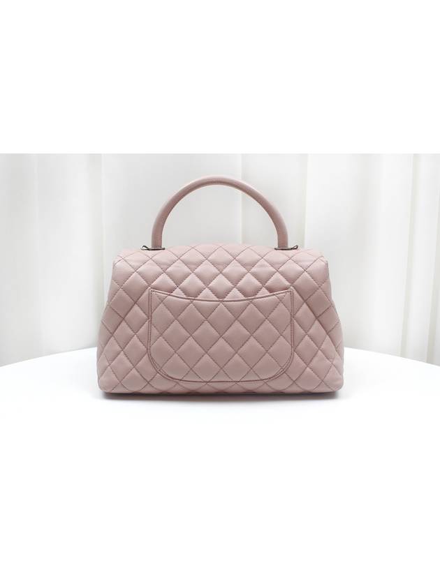 Coco Handle Quilted Caviar Medium Pink Tote Shoulder Bag 23rd A92990 Chanel
