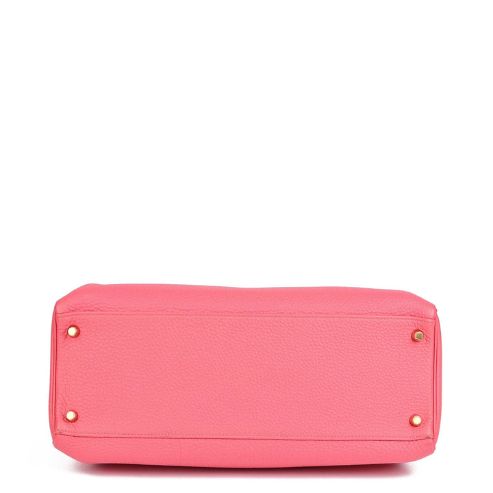 Hermes Rose Lipstick Togo Leather Kelly 35cm Retourne Shoulder Bag