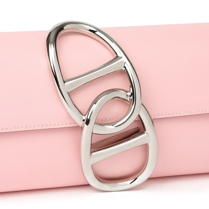 Top quality Hermes Rose Sakura Tadelakt Leather Egee Clutch