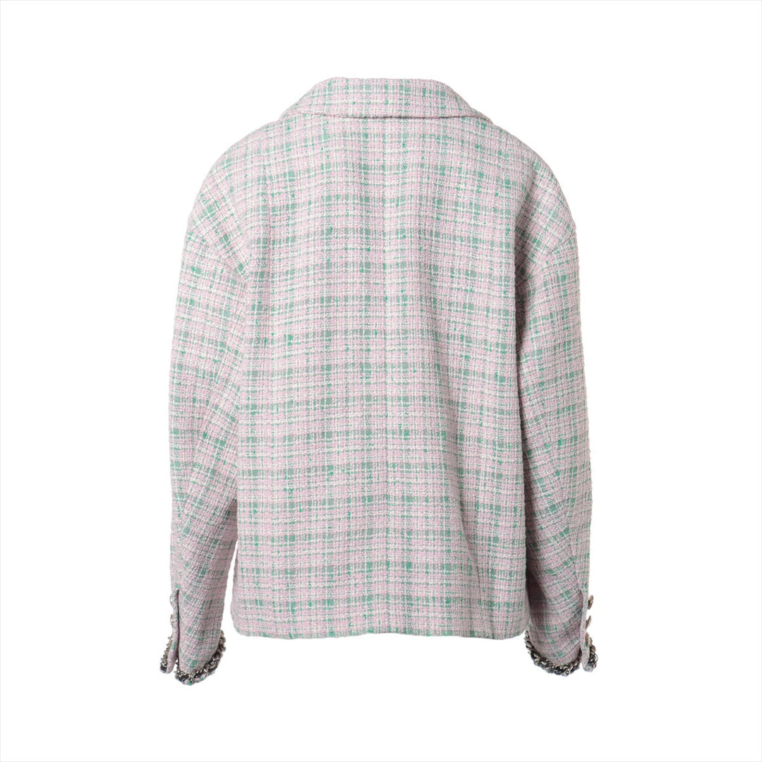 Top Quality Chanel Coconut Button P70 Twid Jacket 38 Pink