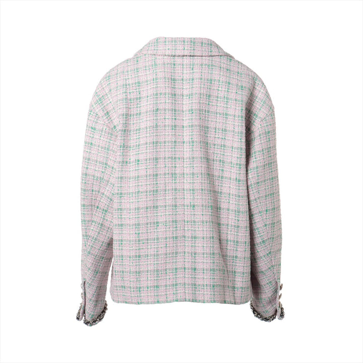 Top Quality Chanel Coconut Button P70 Twid Jacket 38 Pink