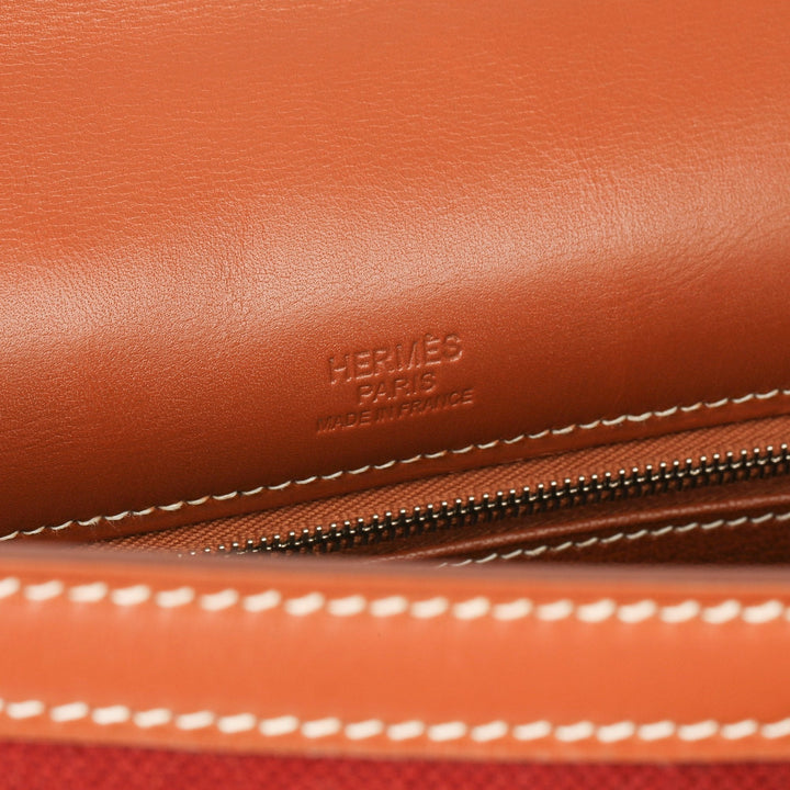 Top quality Hermes Rouge H Toile & Barenia Horse Print Amazone Kelly 32cm Sellier Shoulder Bag