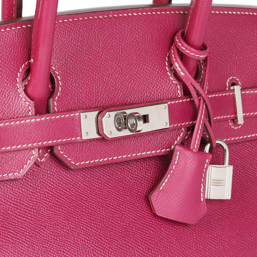 Top quality Hermes Tosca & Rose Tyrien Epsom Leather Candy Collection Birkin 30cm Retourne Tote