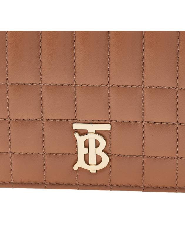 Burberry Quilted Leather Small Lola Half Wallet Brown