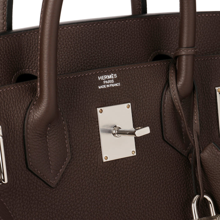 Top quality Hermes Ebene Embroidered Togo Leather Western Birkin 40cm HAC Tote