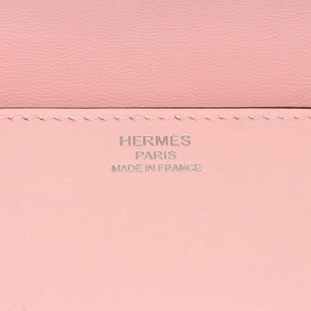 Top quality Hermes Rose Sakura Tadelakt Leather Egee Clutch