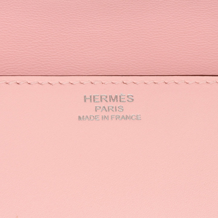 Top quality Hermes Rose Sakura Tadelakt Leather Egee Clutch