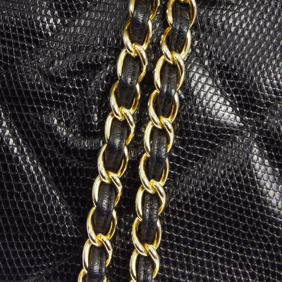 Top Quality Chanel * 1986-1988 Black Lizard Mini Camera Bag