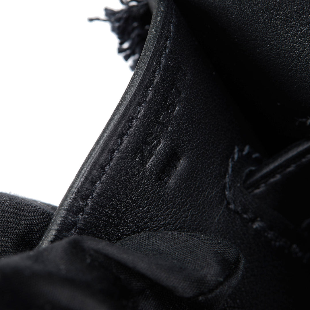 Premium Handmade Hermes Black Swift Leather & Canvas Fray Birkin 35cm Tote