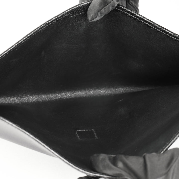 Top quality Hermes Black Swift Leather & Niloticus Lizard Leather Jige Elan 29 Clutch