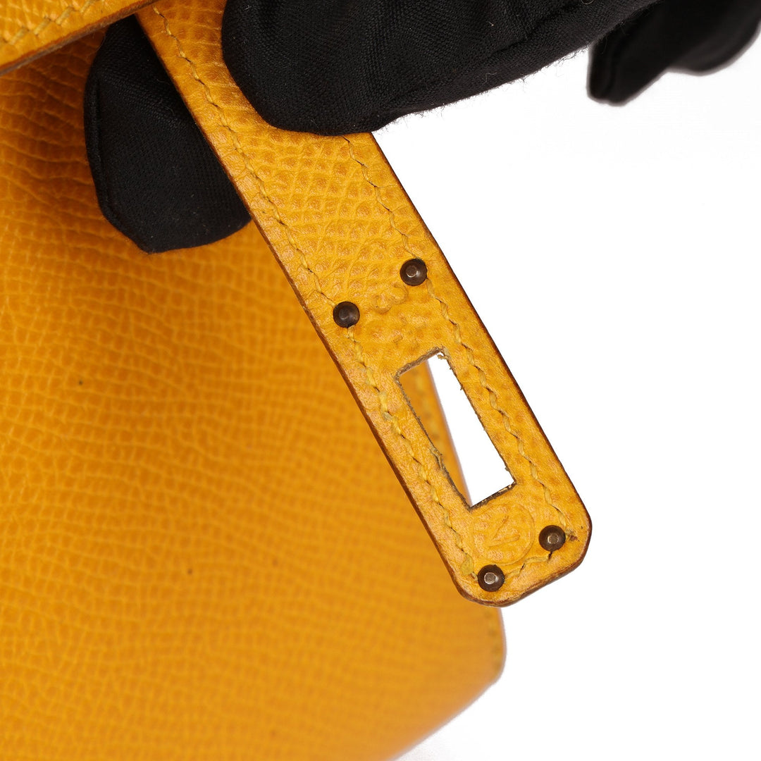 Top quality Hermes Jaune Courchevel Leather Kelly 20cm Sellier Shoulder Bag