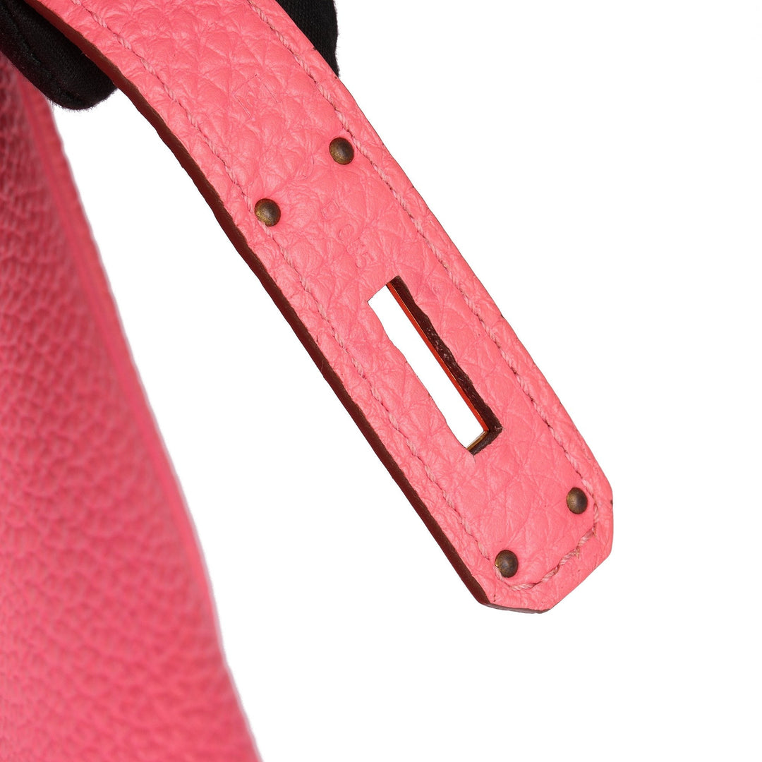 Hermes Rose Lipstick Togo Leather Kelly 35cm Retourne Shoulder Bag