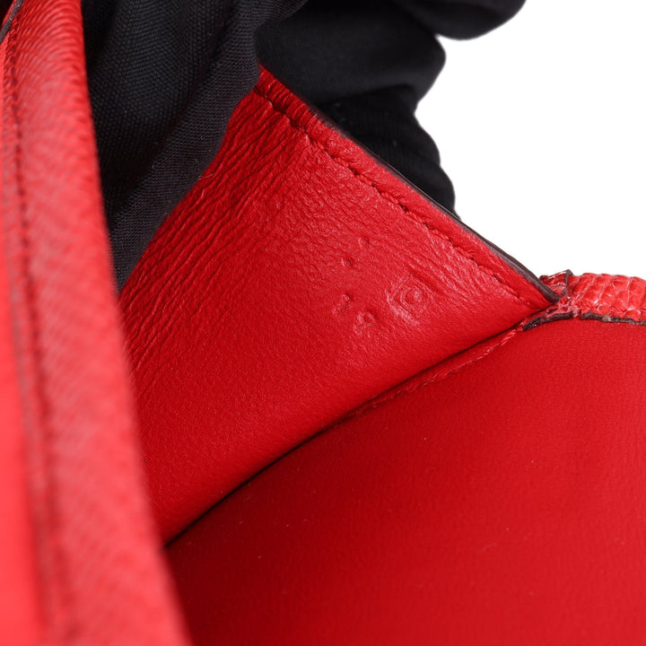 Top quality Hermes Rouge Braise Lizard Leather & Silk Jige Elan 29 Clutch