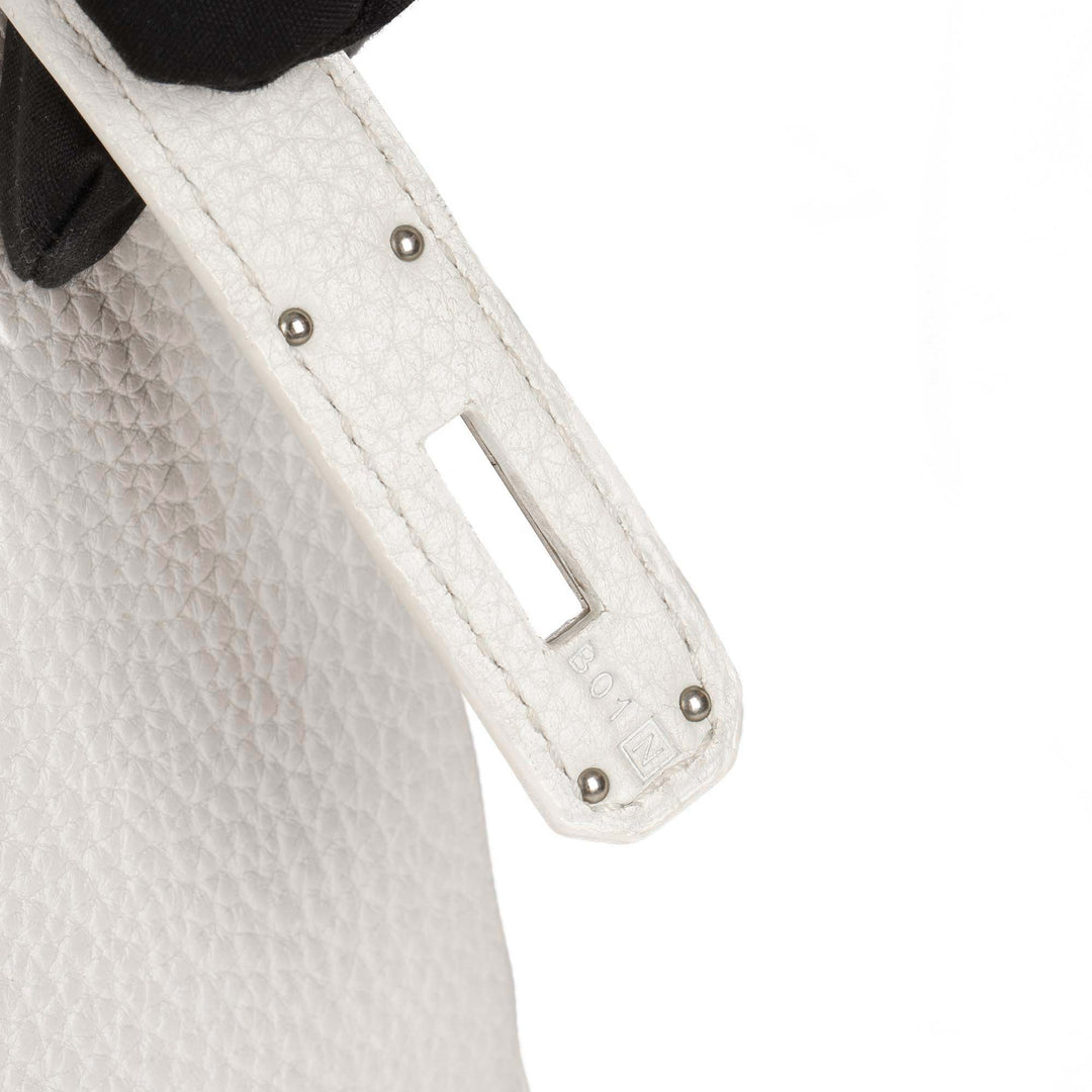Top quality Hermes White Clemence Leather Birkin 30cm Retourne Tote