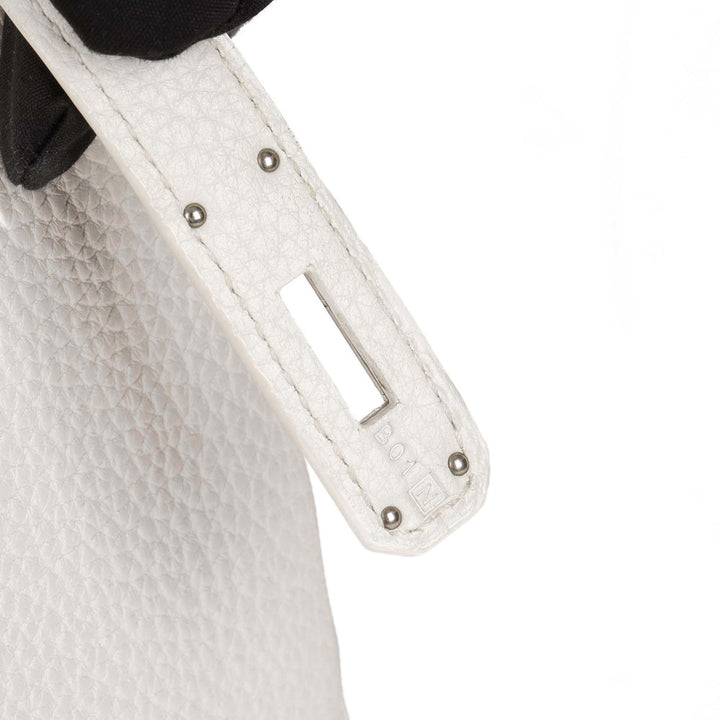 Top quality Hermes White Clemence Leather Birkin 30cm Retourne Tote
