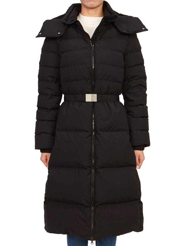 Burberry Logo Buckle Belt Long Hooded Padding Black