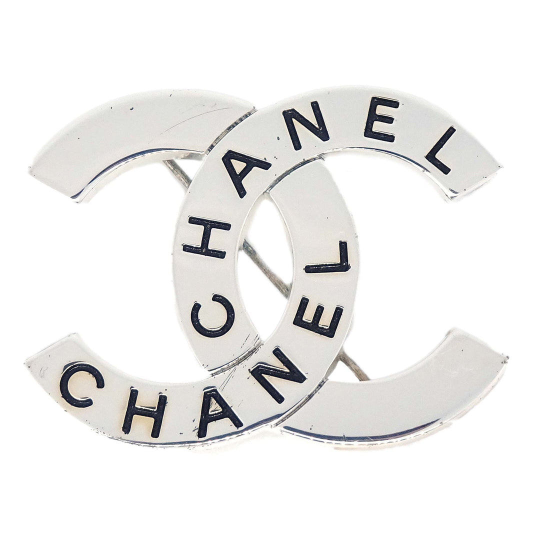 Top Quality Chanel CC Brooch Pin Silver 98P