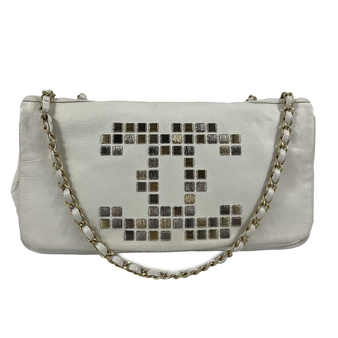 Chanel - 09C Mosaic Metal East West Calfskin CC Maxi New Shoulder Bag