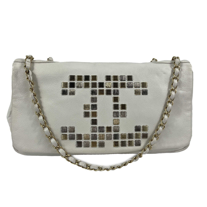 Chanel - 09C Mosaic Metal East West Calfskin CC Maxi New Shoulder Bag