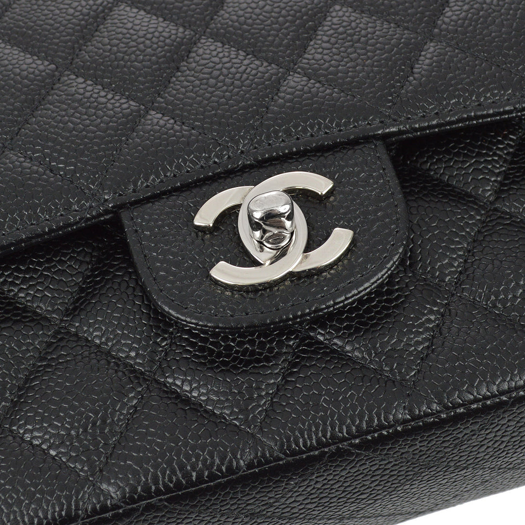 Top Quality Chanel Black Caviar Medium Classic Double Flap Shoulder Bag