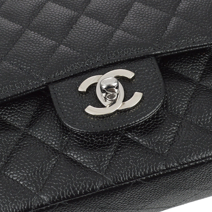 Top Quality Chanel Black Caviar Medium Classic Double Flap Shoulder Bag