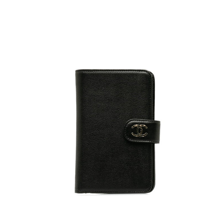 Top Quality Chanel Double Folded Wallet Caviar Skin Black Lady Frog