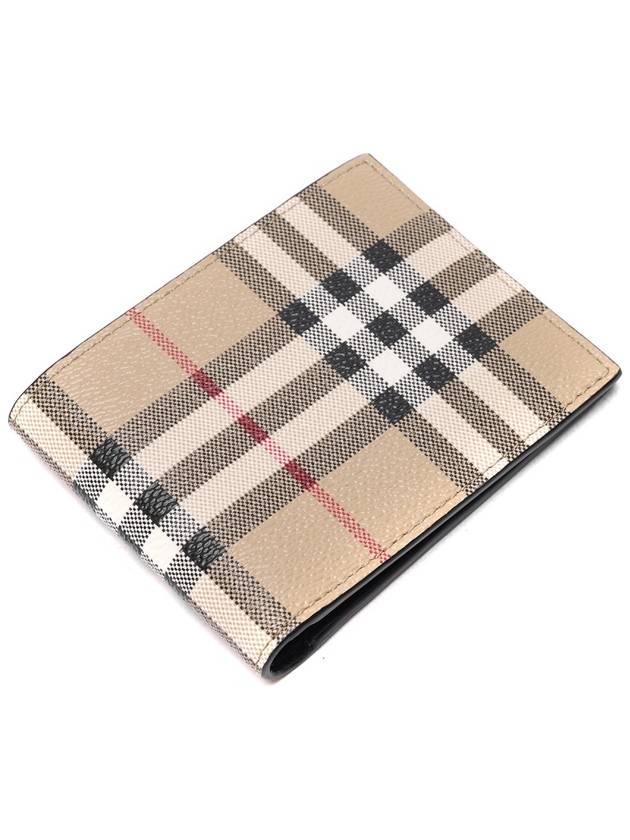 Burberry Men's Vintage Check Pattern Half Wallet Brown