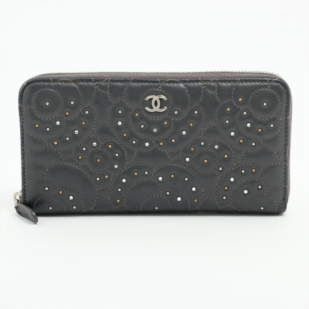 Top Quality Chanel Camelia  Round  Wallet Stands Gr Silver Gold
