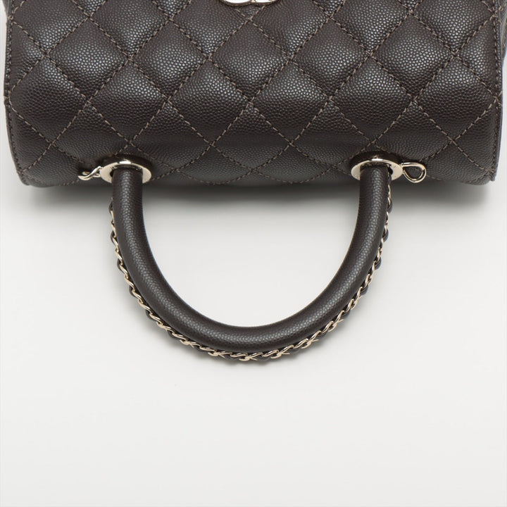 Top Quality Chanel Cocohandle Caviar S 2WAY Handbag Matrasse Brown Gold  IC Chip
